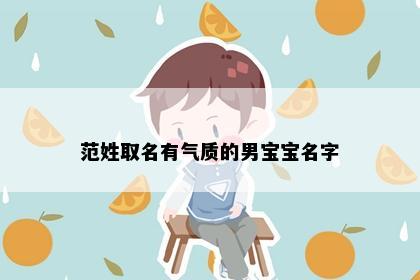 范姓取名有气质的男宝宝名字