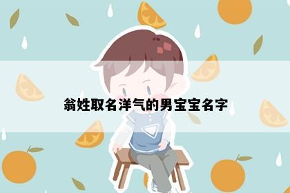 翁姓取名洋气的男宝宝名字
